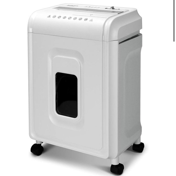 Aurora AU1262XA Anti-Jam 12-Sheet Crosscut Paper and CD/Credit Card Shredder, White/Gray