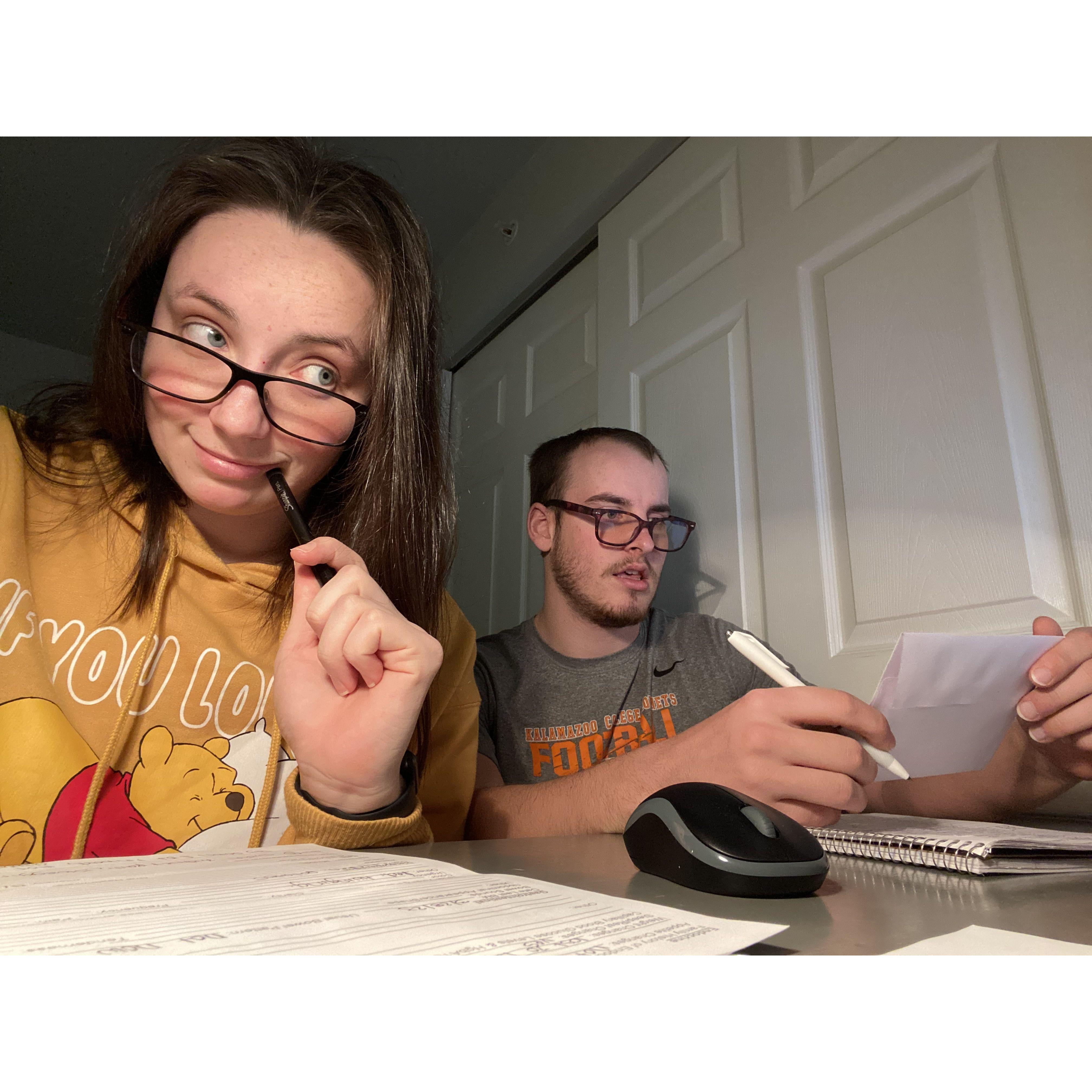 Scott spend his spring break up in the Soo studying with Kelly.