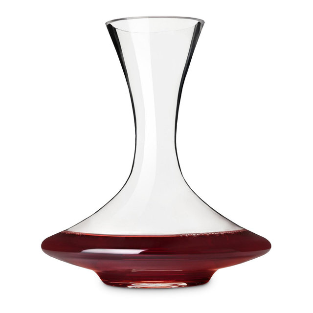 True Petite Decanter, Hand Blown Glass Carafe for Red or White Wine, Hand Wash, Holds 28 Oz or 1 Standard Bottle, Set of 1, Clear