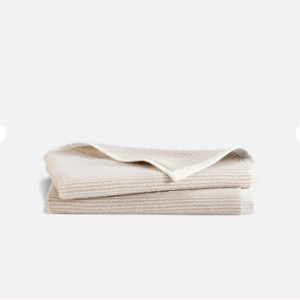 Plush Turkish Cotton Hand Towels (Striped Pebble)