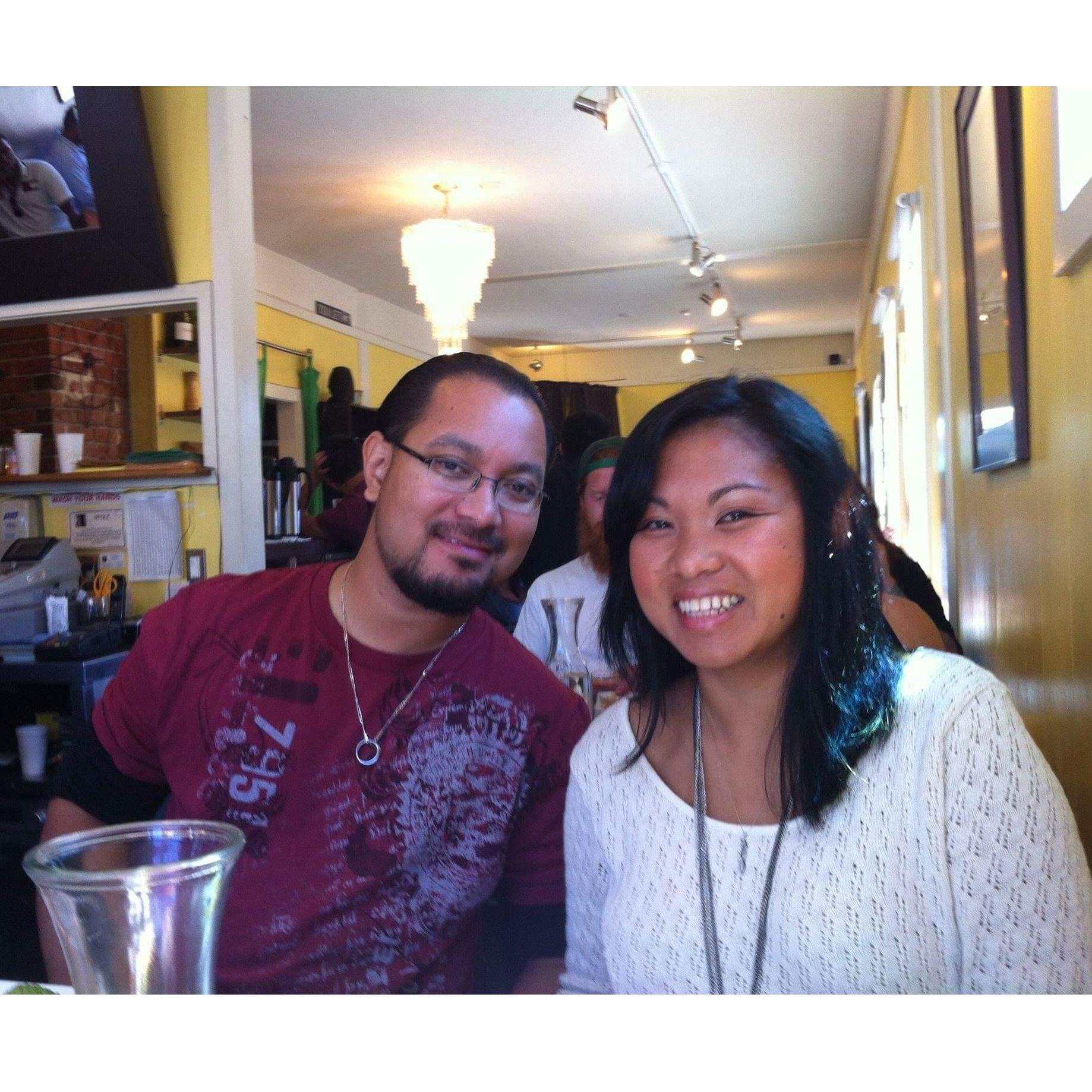 Out for dinner before attending the Final Fantasy XI Symphony Concert