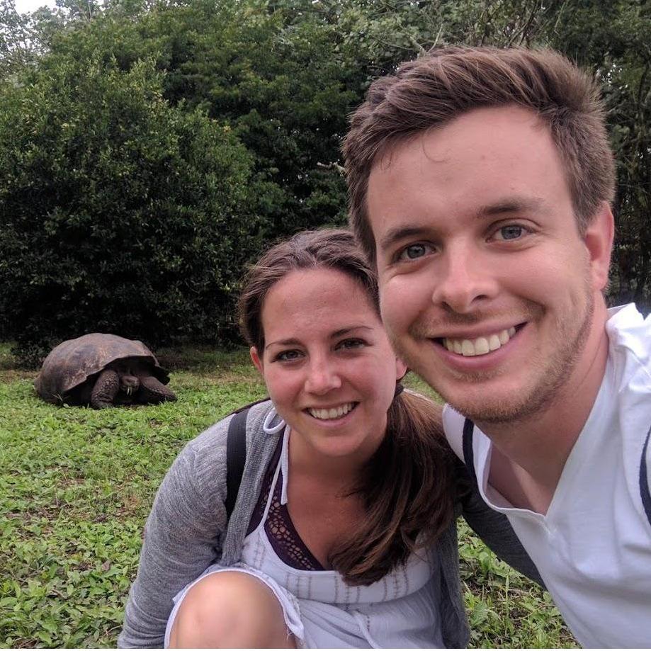 A selfie with a Galapagos tortoise