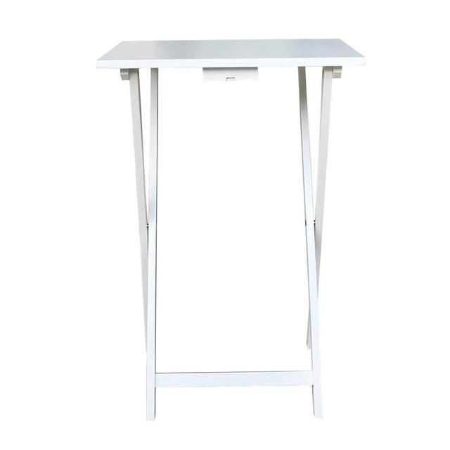 Set of 4 Gather TV Trays with Storage Stand White - Decor Therapy