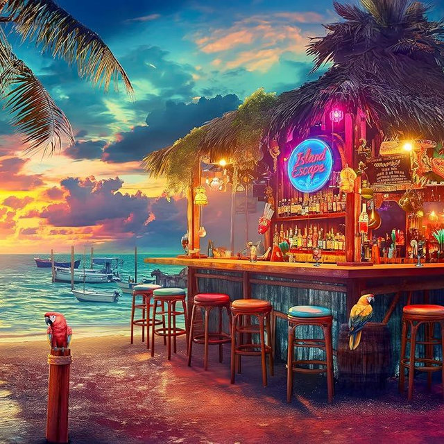 Prime Time Puzzles 1000 Piece Jigsaw Puzzle for Adults - Beach Bar at Sunset - Challenging Puzzle Perfect for Game Nights - 1000 Piece Puzzle for Adults. 20x27 inches(Island Escape)