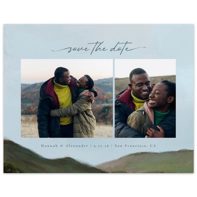 Spring, Blue Wedding Digital Save the Date - Montagne Multiphoto