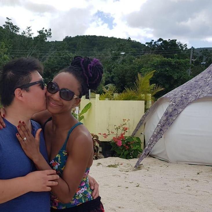 Our beach tents in Antigua 2019