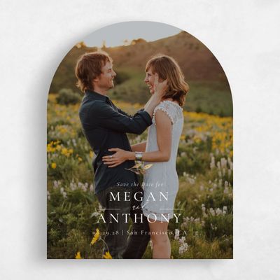 White Arch Wedding Save the Date - Thornton Photo