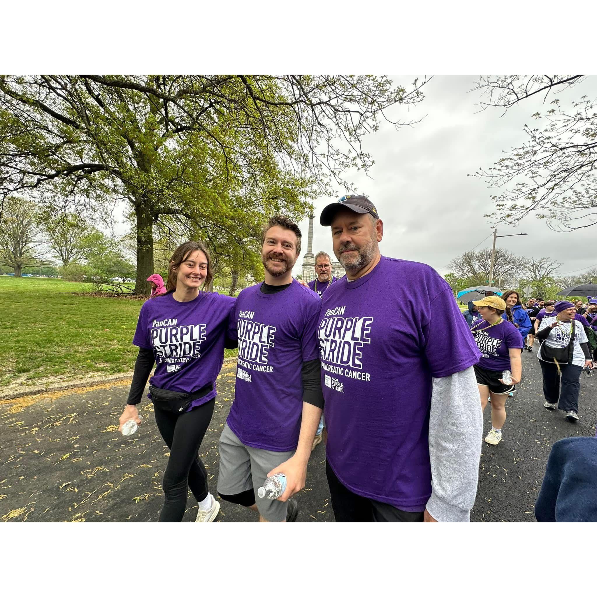 During the Pancreatic Cancer Awareness Walk in April.