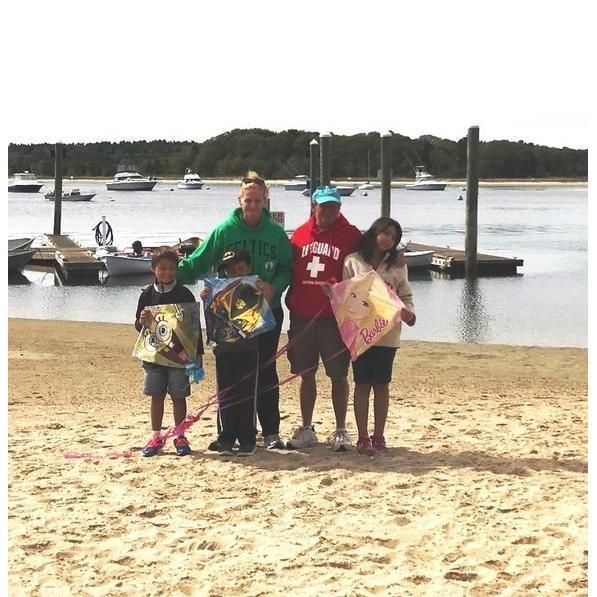 The whole family at the Onset Bay Association's annual Kite Festival on Onset Beach