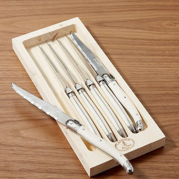 Jean Dubost Laguiole ® Ivory Steak Knives, Set of 6