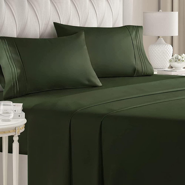 Full Size Sheet Set - Breathable & Cooling Sheets - Hotel Luxury Bed Sheets - Extra Soft Sheets - Deep Pockets - Easy Fit - 4 Piece Sheet Set - Wrinkle Free - Comfy – Emerald Green Bed Sheets - 4PC