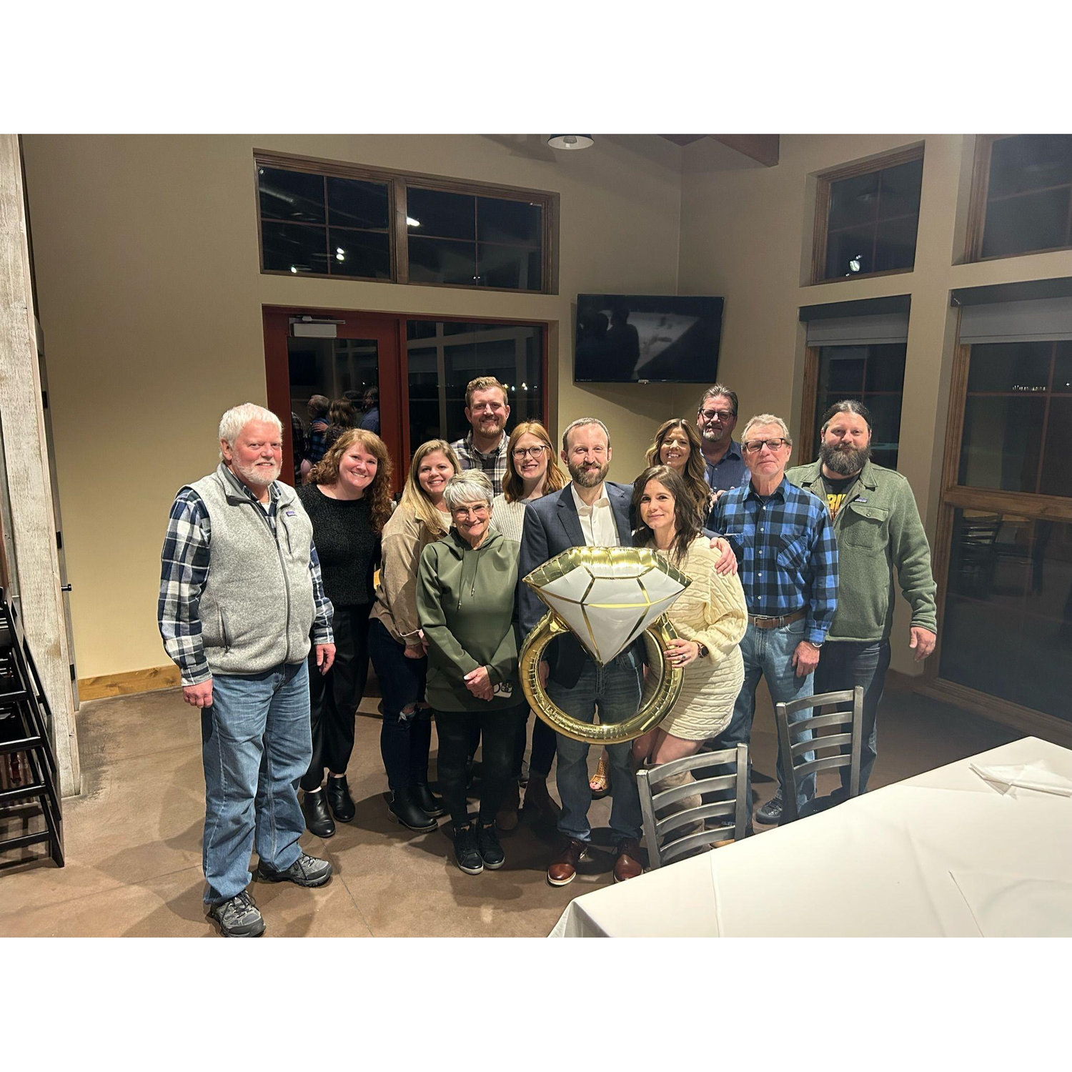 The crew who helped plan the surprise engagement party