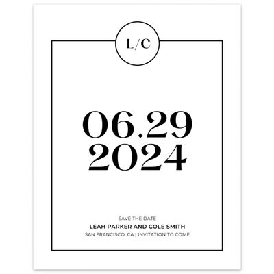 White Wedding Digital Save the Date - Brevard Frame