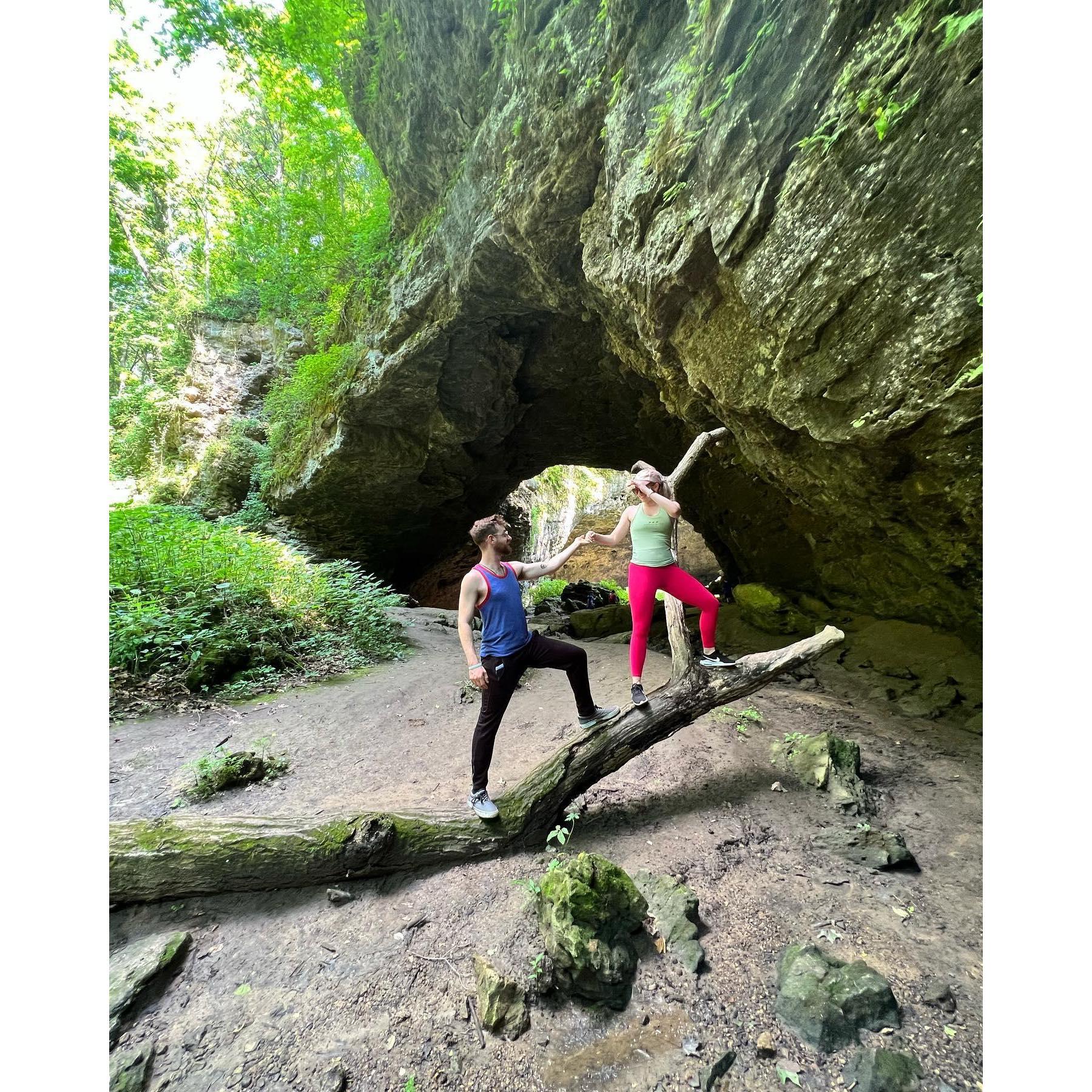 Exploring caverns in Iowa