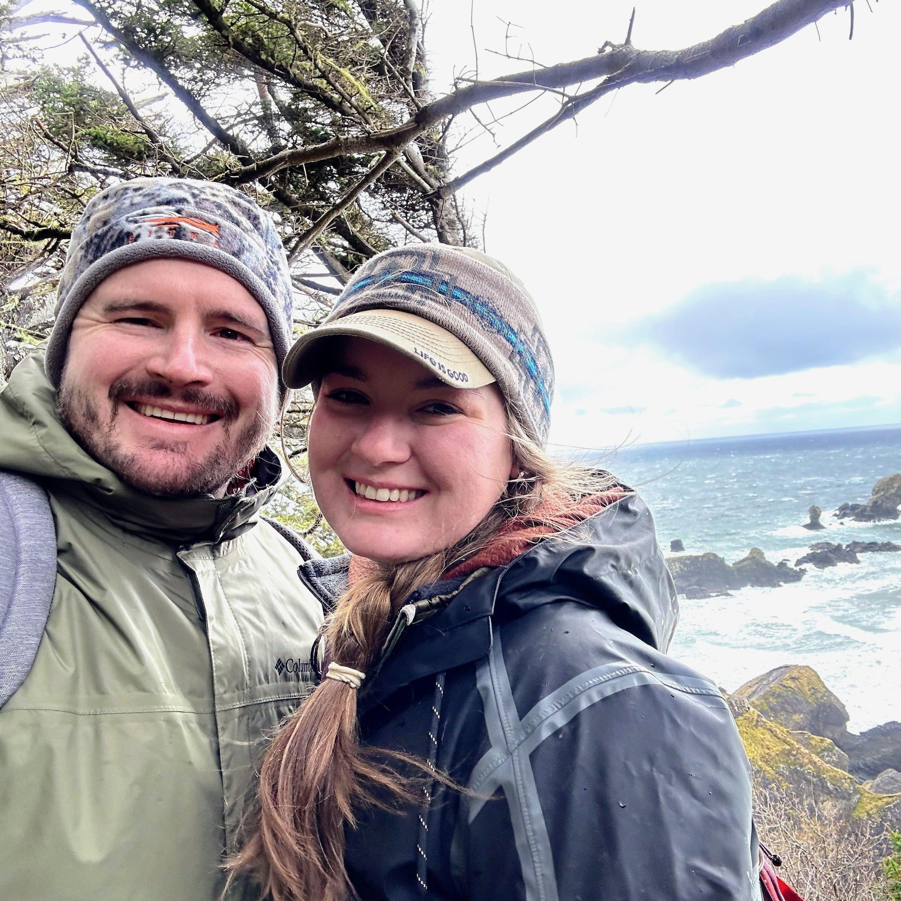 Hiking on the Oregon coast.