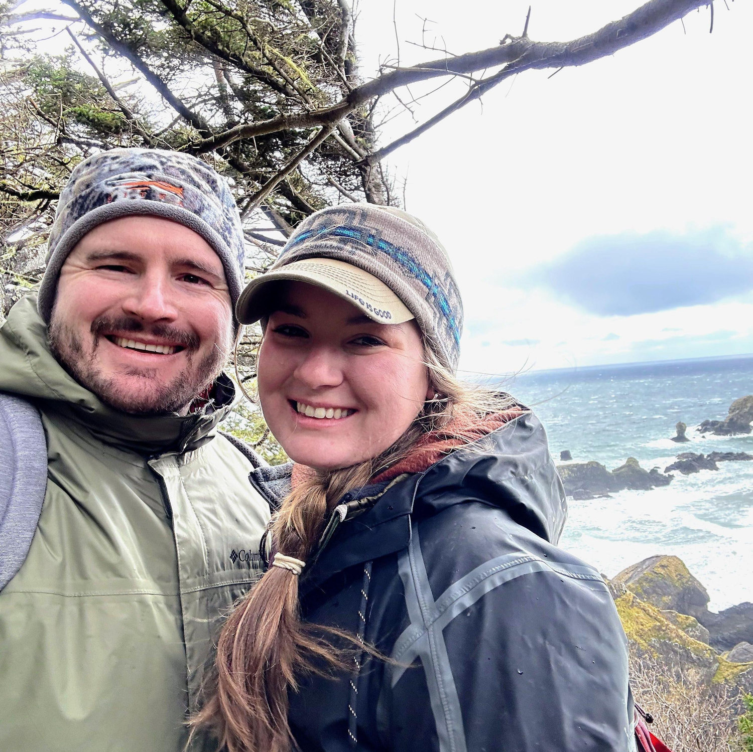 Hiking on the Oregon coast.