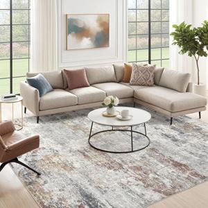 Living Room Area Rugs 5x8 (Grey/Orange/Yellow)