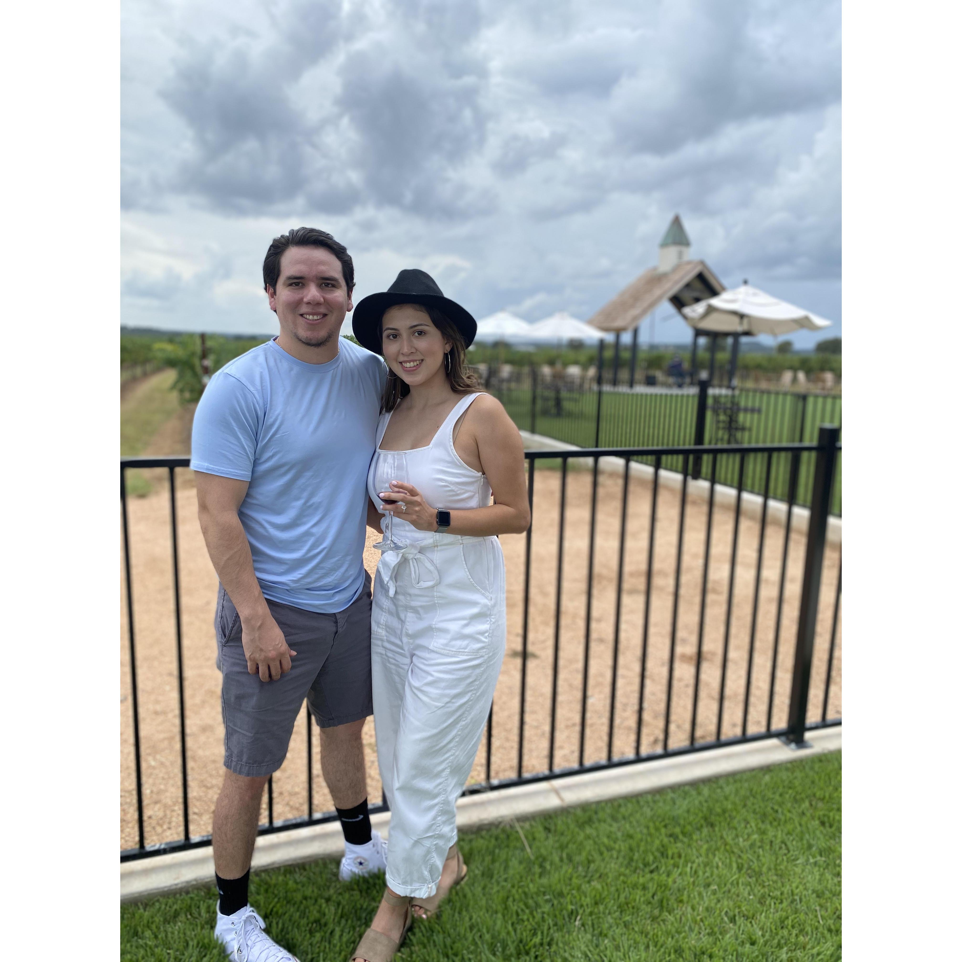 Javier's first time in Fredericksburg...we wine a lot now