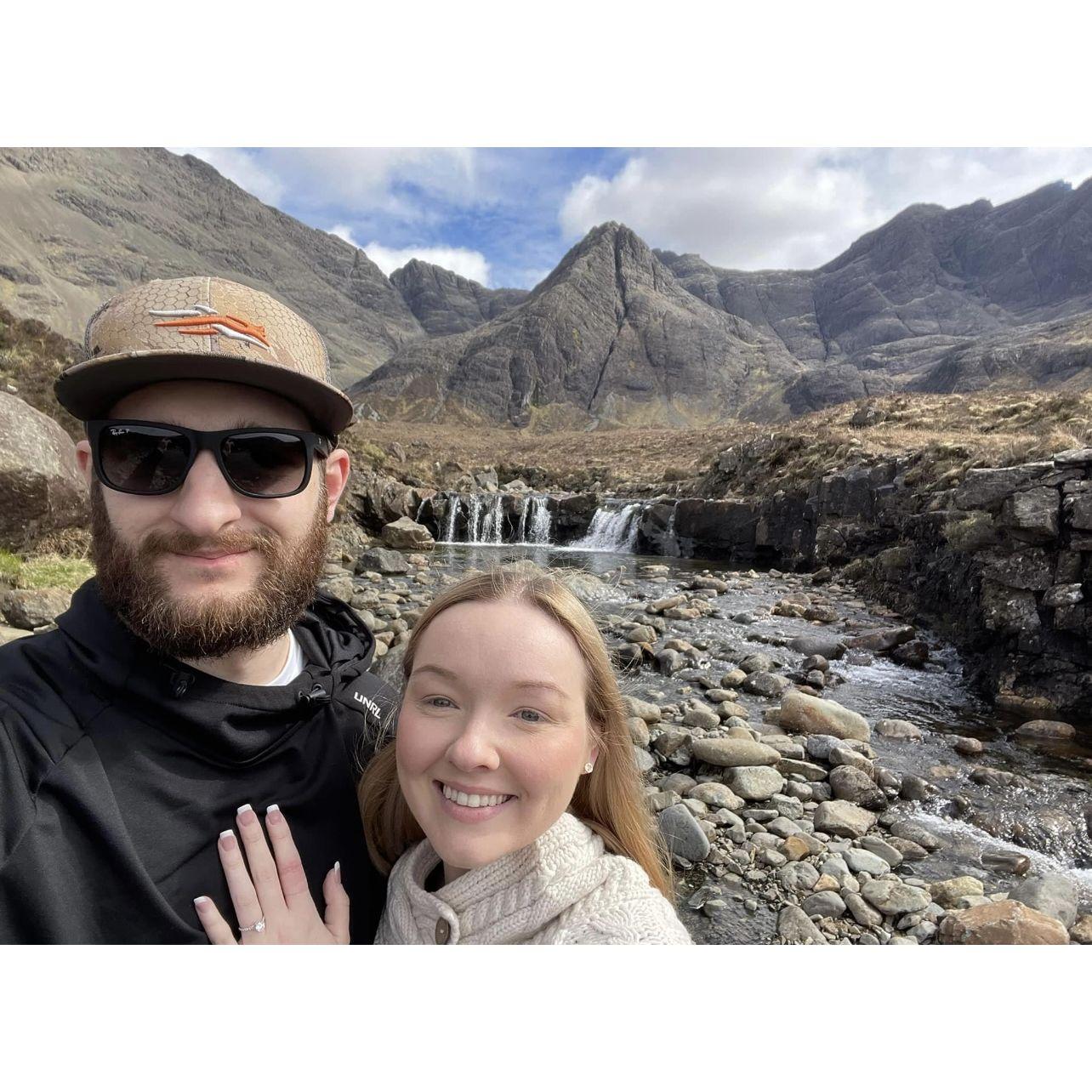 After an amazing day in the Isle of Skye, Erin and Killian got engaged at the Fairy Pools!