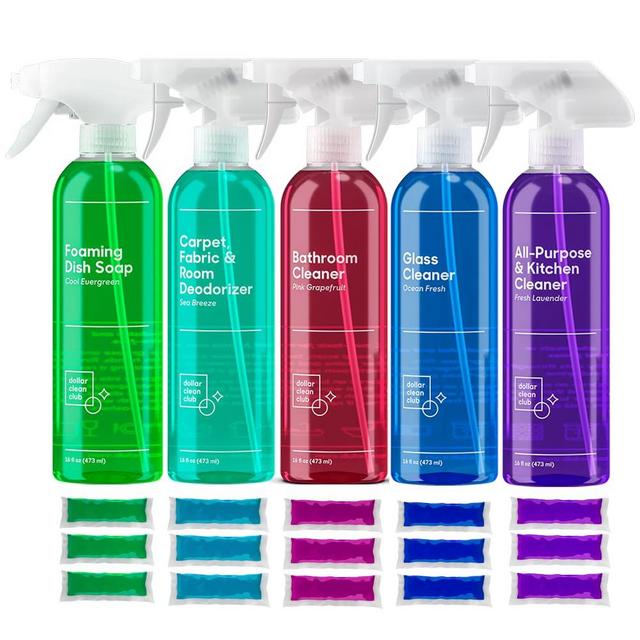 Complete Home Cleaning 15 Pack Kit, Kitchen, Bathroom, Carpet, Dish, and Glass Cleaner Refills