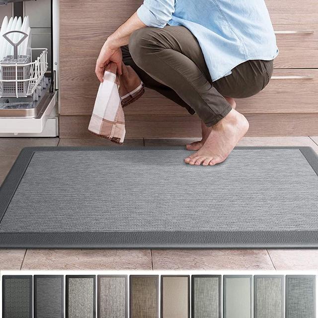 iCustomRug Ergonomic Anti Fatigue Kitchen Mat with Durable textalene Surface, for Comfort While Standing in Kitchen, Bathroom, Workstation Memory Foam Mat 39"×20"×0.75" (L×W×H) in Granite