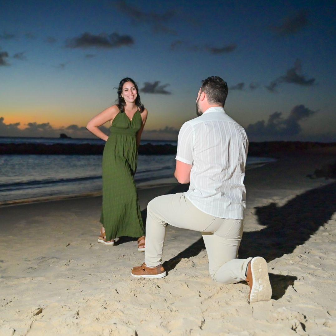 The night he popped the question, easiest yes!