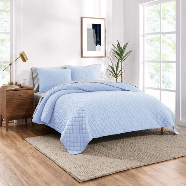 Organic Cotton Blend Quilt, Full/Queen, Light Blue, 1-Piece