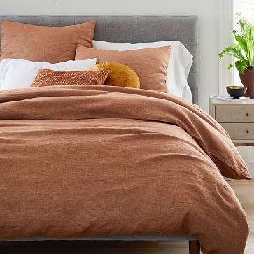 Belgian Linen Melange Duvet Cover & Shams - Terracotta