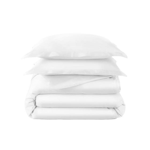 100% Organic Cotton Duvet Cover Queen Size - Naturally Soft Lightweight & Cooling Duvet Cover Set with Decorative Shams - Premium GOTS Certified 500 Thread Count Sateen Weave (White, Full/Queen)