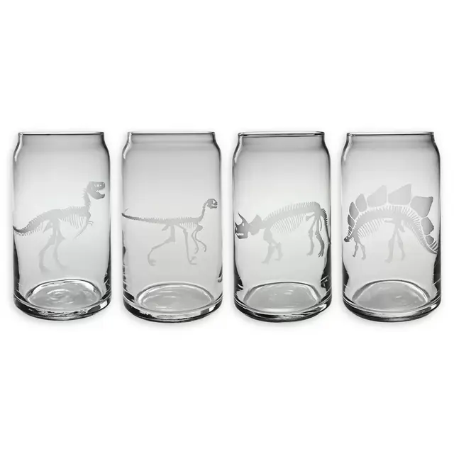 Susquehanna Glass Jurassic Assortment Beer Can 4-Piece Tumbler Set