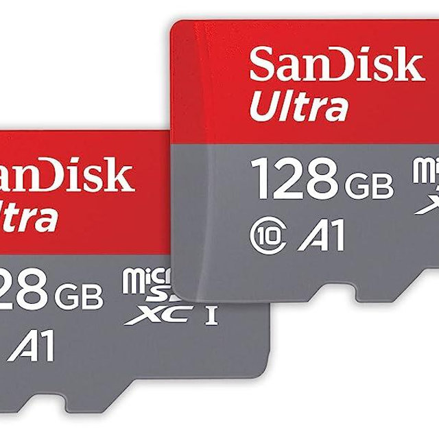 SanDisk 128GB 2-Pack Ultra microSDXC UHS-I Memory Card (2x128GB) with Adapter - SDSQUAB-128G-GN6MT