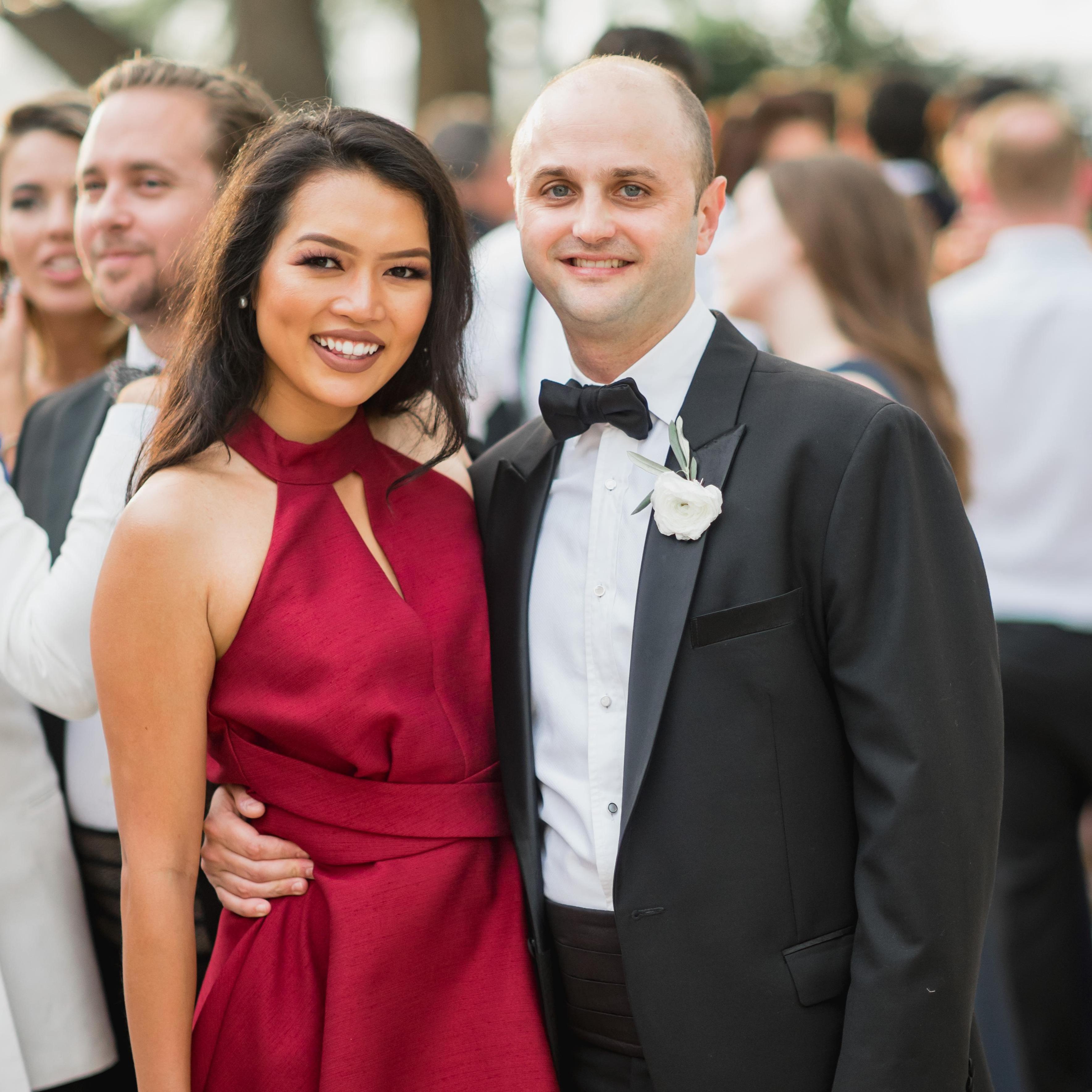 The best man & "girlfriend" at Alex & Christina's Wedding, Charleston.
