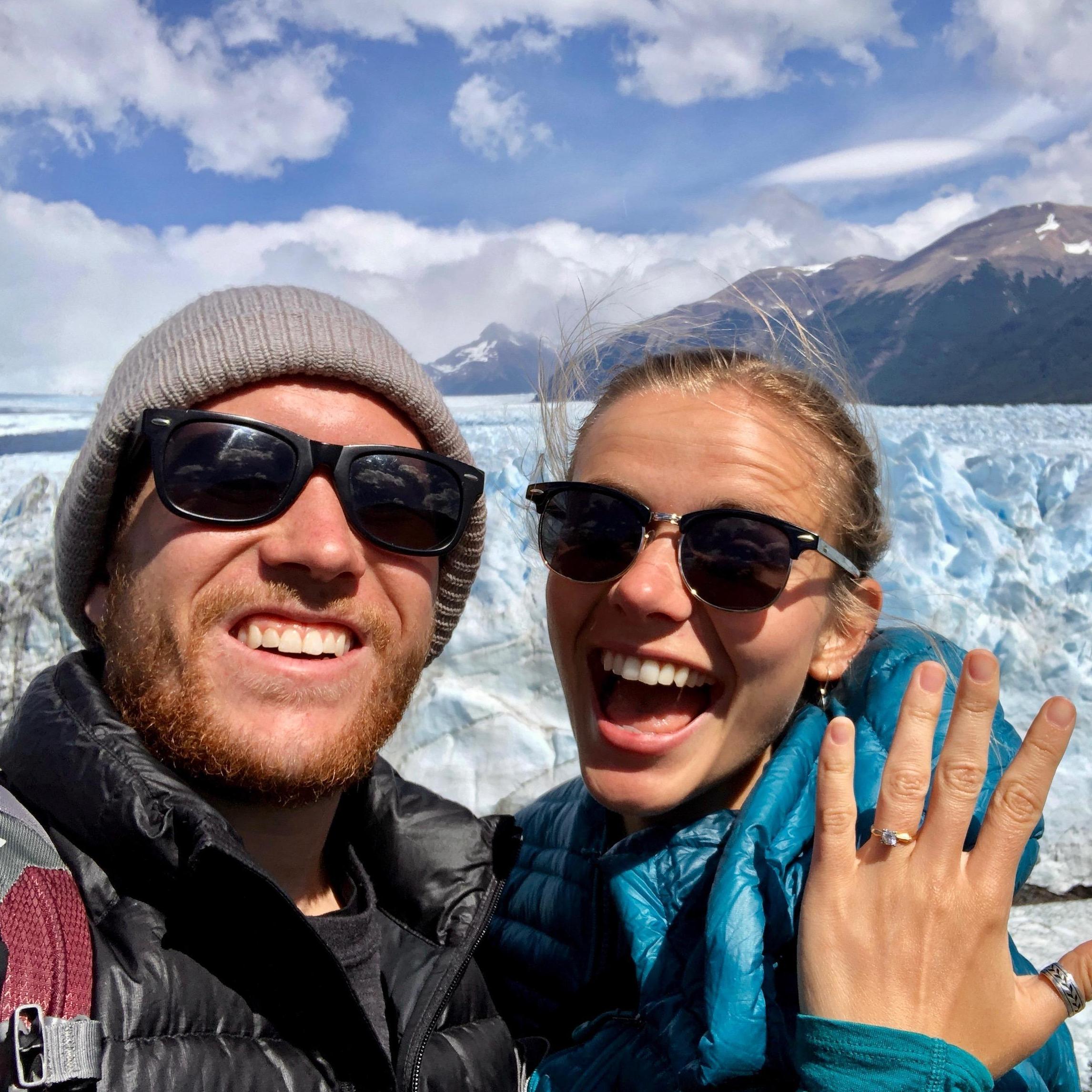 The "tremendous" engagement day while at the Perito Moreno Glacier in Argentina - Jan. 27, 2018