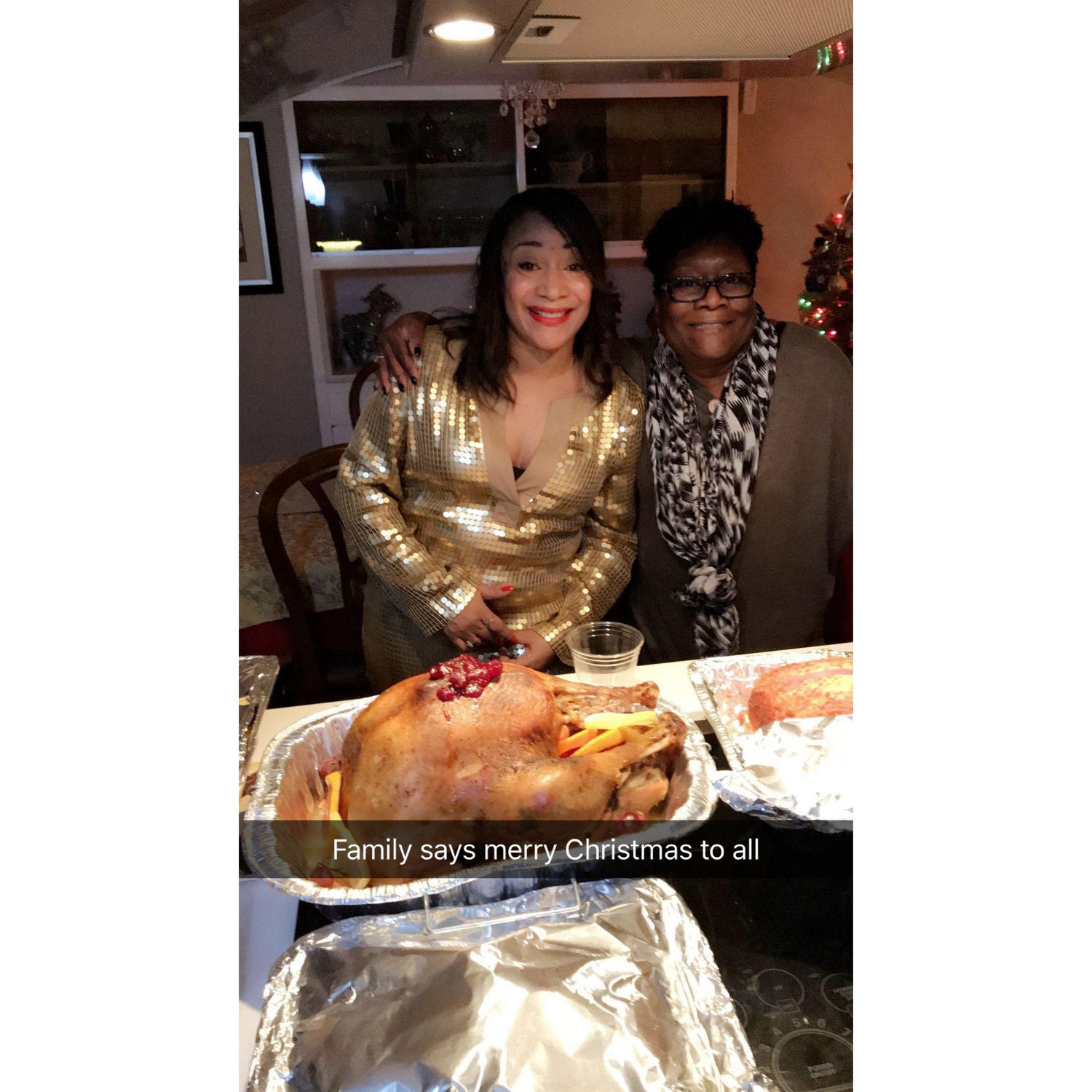 Marrnette and Shelia Thanksgiving with family.