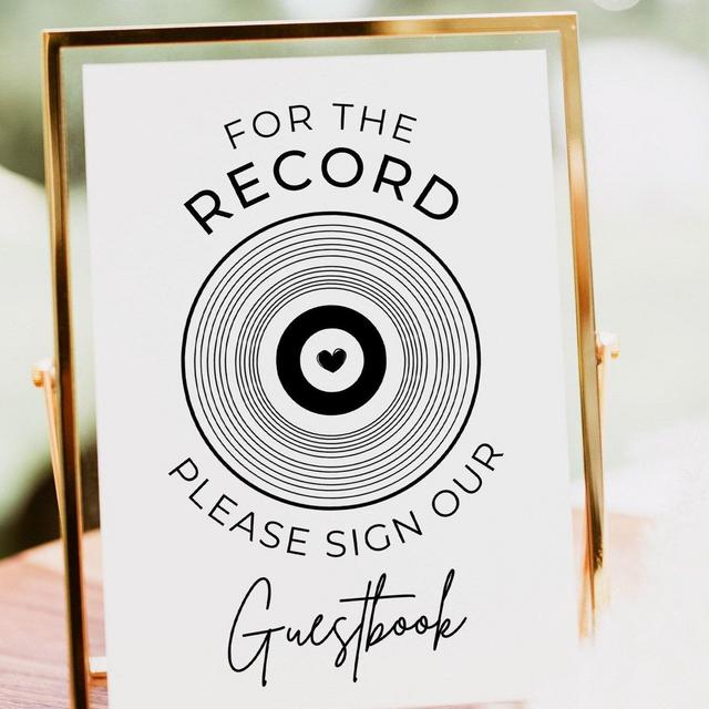 Record Guest Book, Record Wedding Guestbook, Sign Our Guest Book, Unique Guestbook