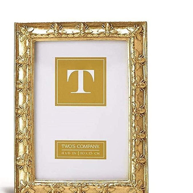 Two's Company Set of 2 Golden Bee Photo Frames 4x6 and 5x7 inches