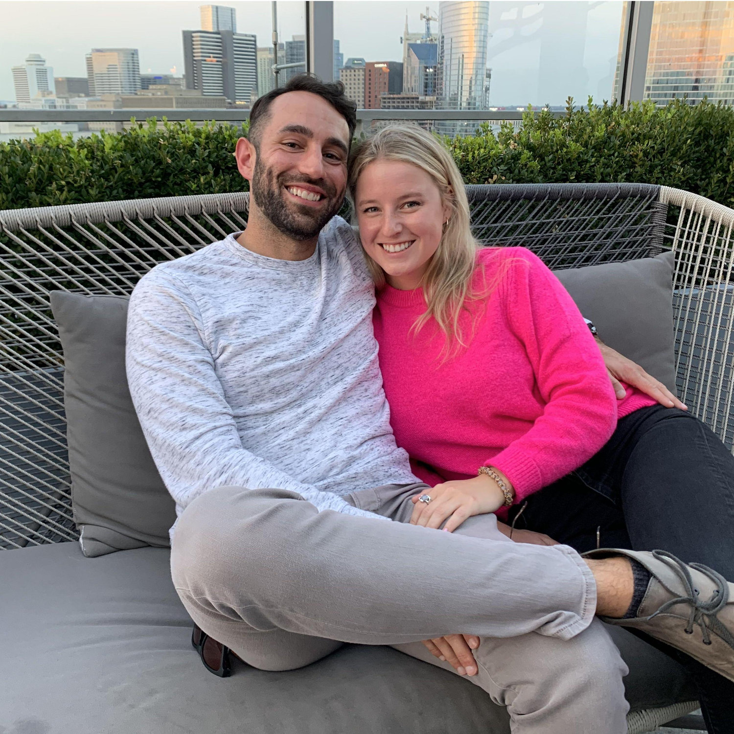 Nashville rooftop, visiting friends