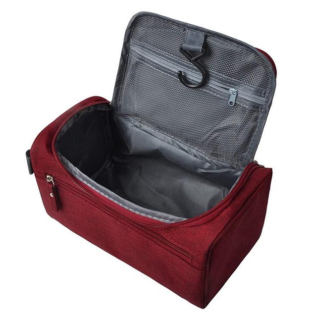 Vercord Mens Toiletry Bag Wash Travel Small Shaving Dop Kit Shower Bathroom Ditty Hygiene Bag Frosted Burgundy
