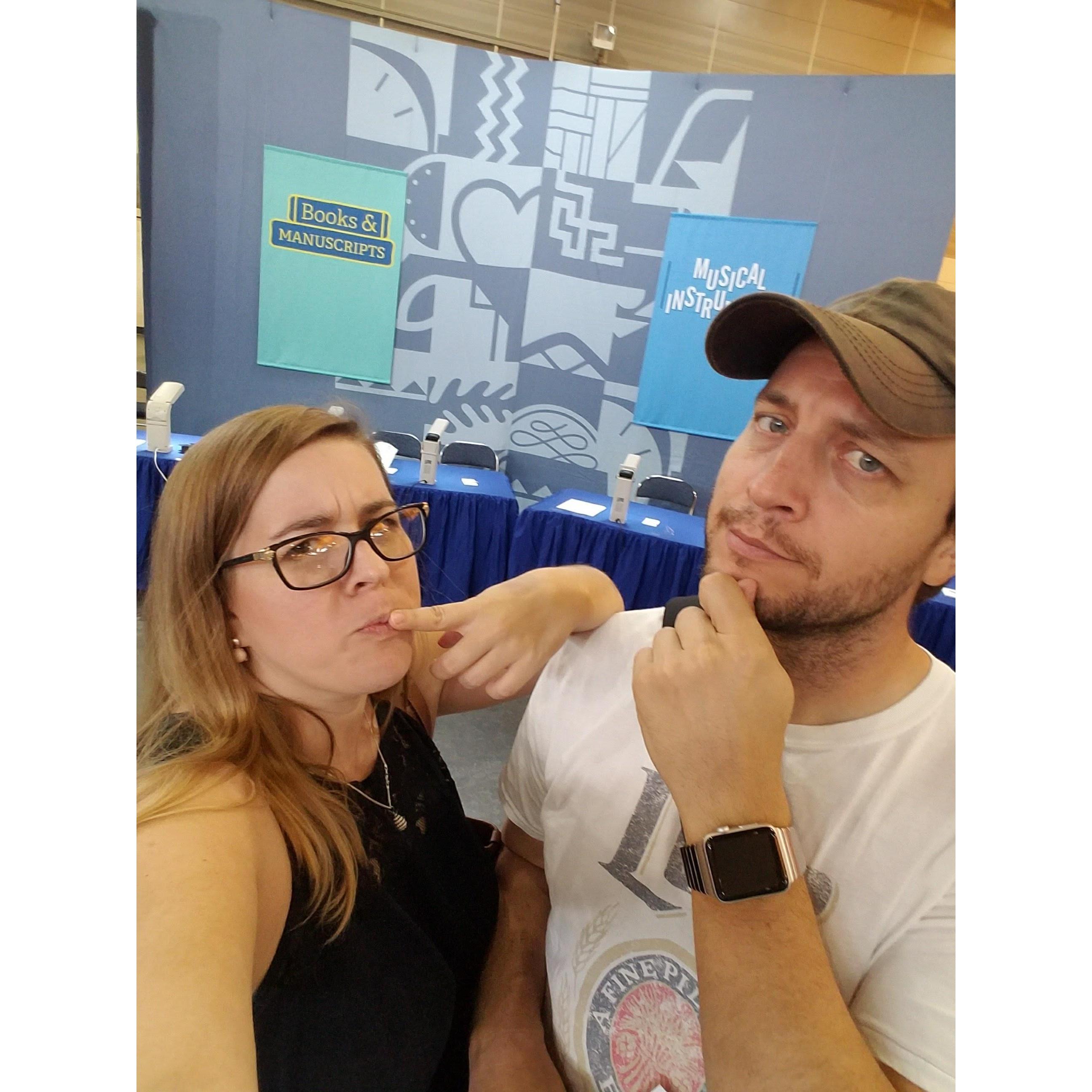 Some of the most fun we've ever had! Volunteering at Antiques Road Show!