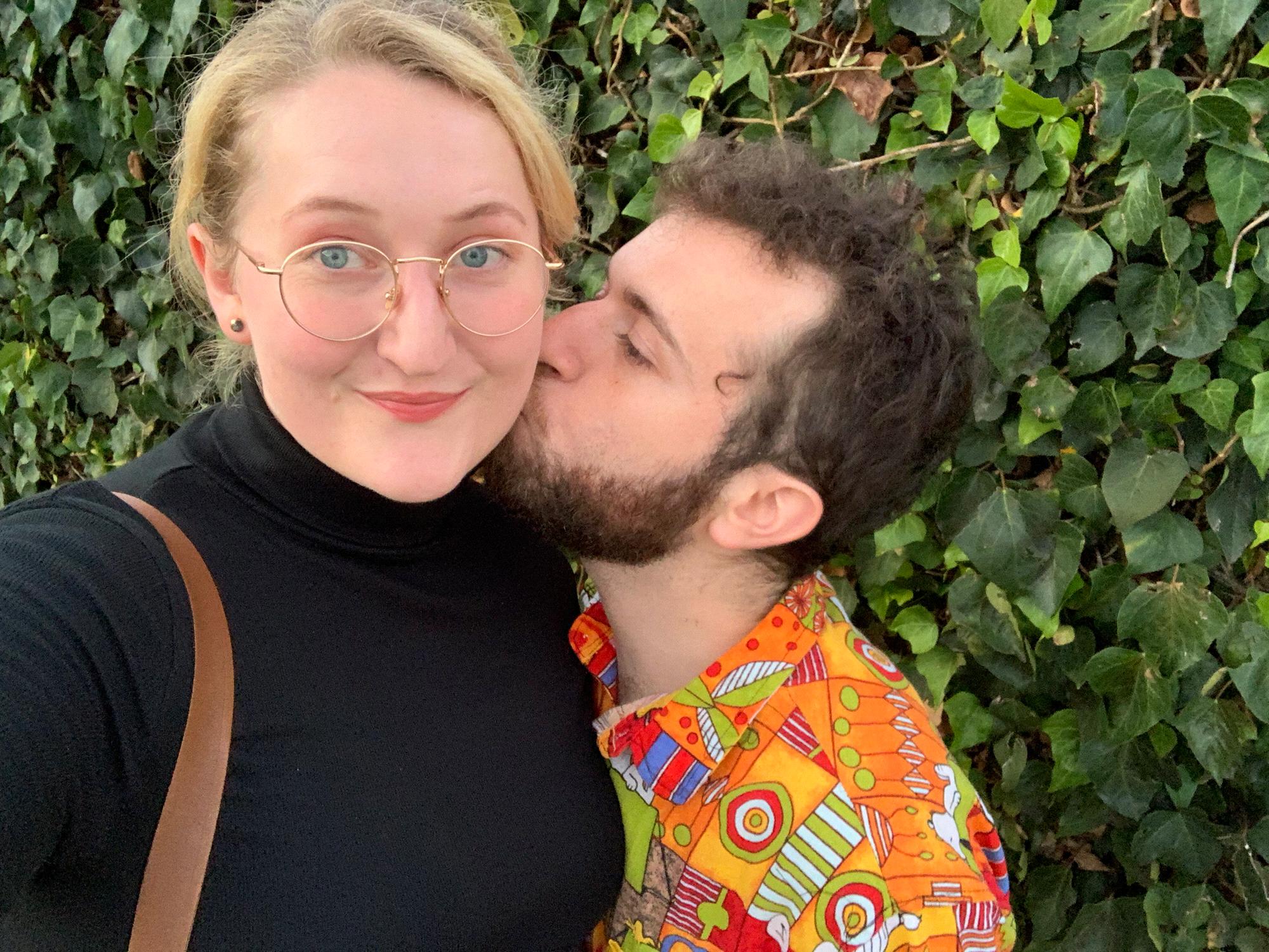 Selfie outside of Charles + Dinorah at The Pearl, where Josh had won the couple a free mid-century-modern dinner to celebrate their 3rd anniversary while playing bingo!