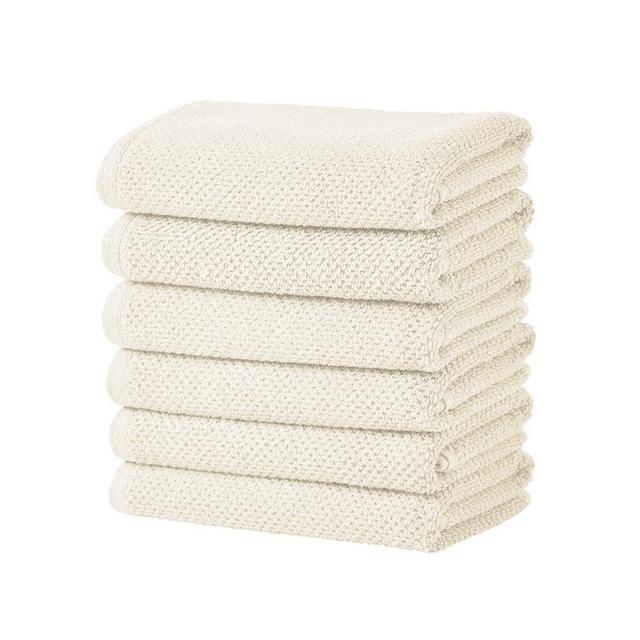 Great Bay Home Ivory Hand Towels - 100% Cotton 6 Pack 26x16 Hand Towel Set - Absorbent, Quick-Drying, Durable Towels for Handroom Decor - Low-Twist, Two-Ply Fibers