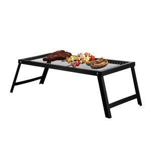 Portable Campfire Grill Stand With Folding Legs, 22 in x 12 in, for Use Over Open Fire, By Bruntmor