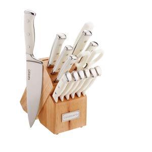 Cuisinart C77WTR-15P Triple Rivet Collection 15-Piece Cutlery Block Set, White