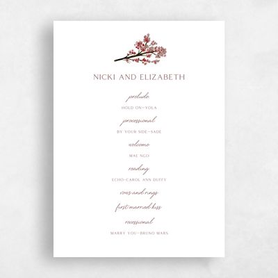 Passion Red Wedding Program - Allamia