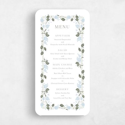 Blue Rounded Wedding Menu - Colette