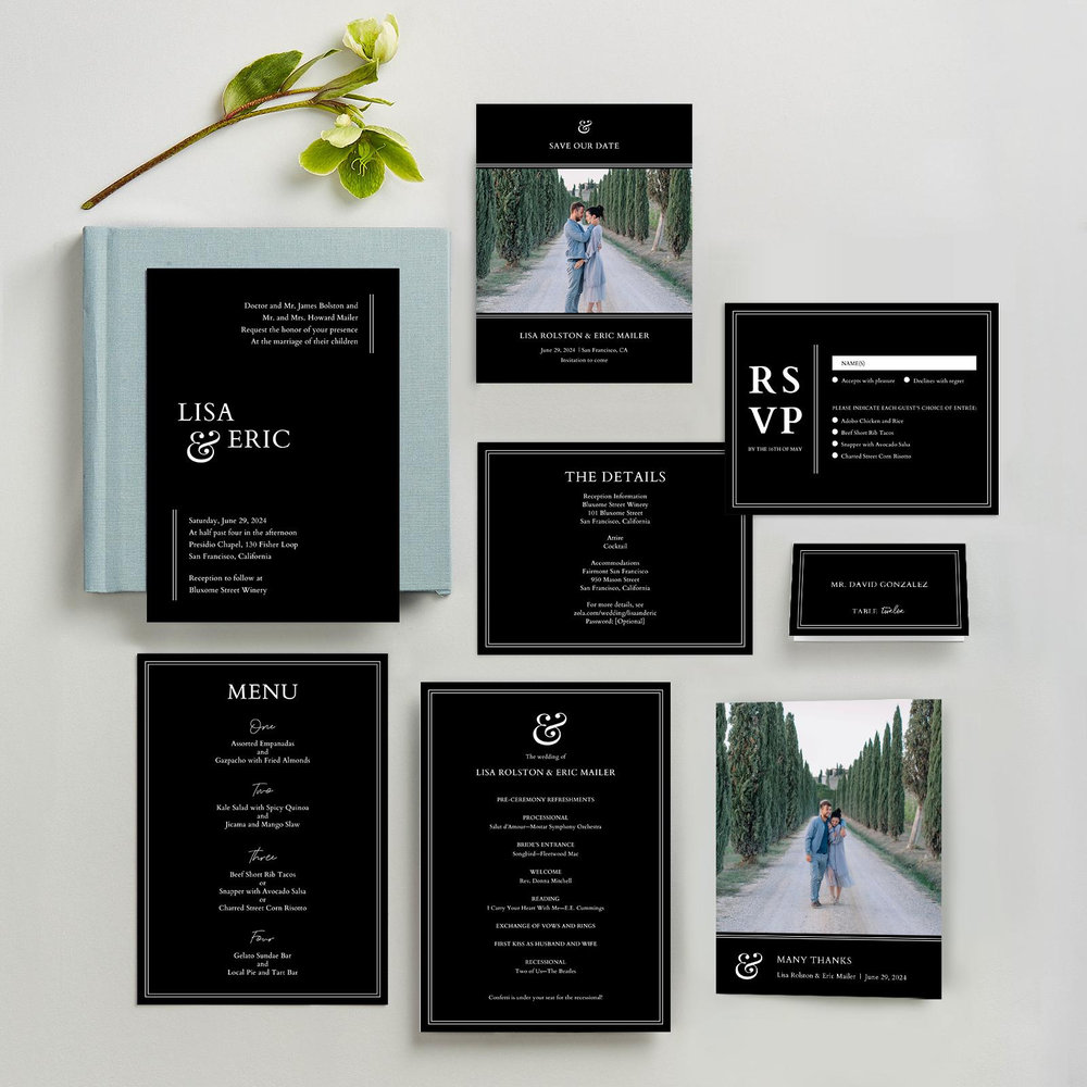 Verona Classic | Black | Zola Wedding Invitations