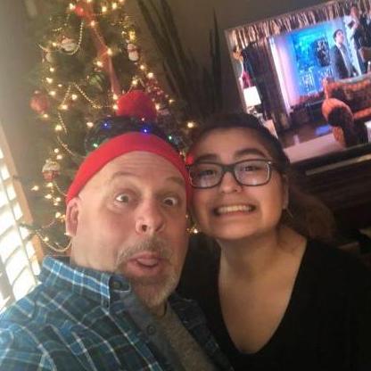 Holiday goofs! Like father, like daughter.