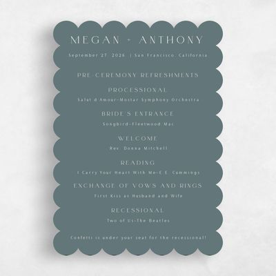 Green Scalloped Wedding Program - Avinyo