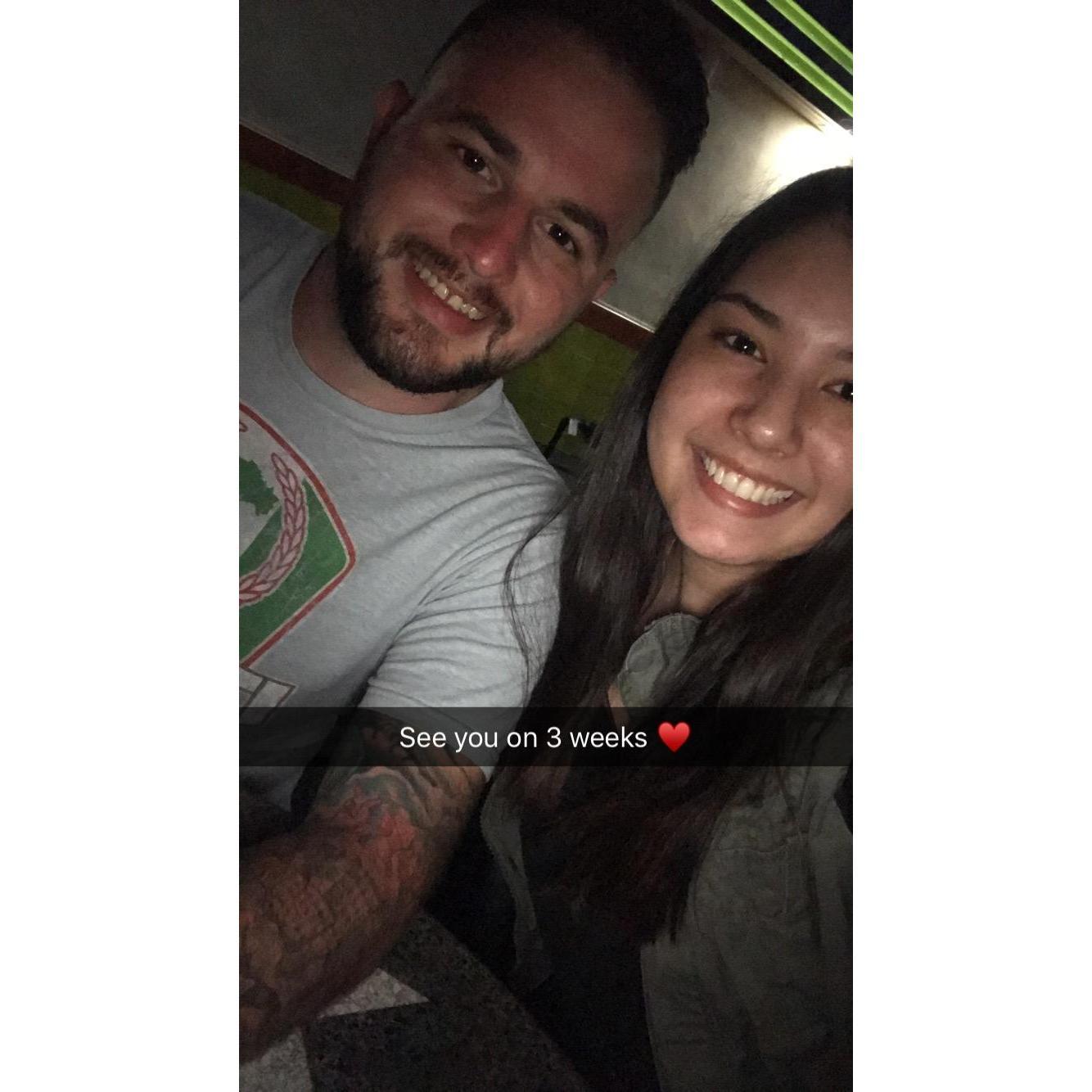5 days after our first date, we made things "official" and Melody left to go to Japan for 3 weeks.