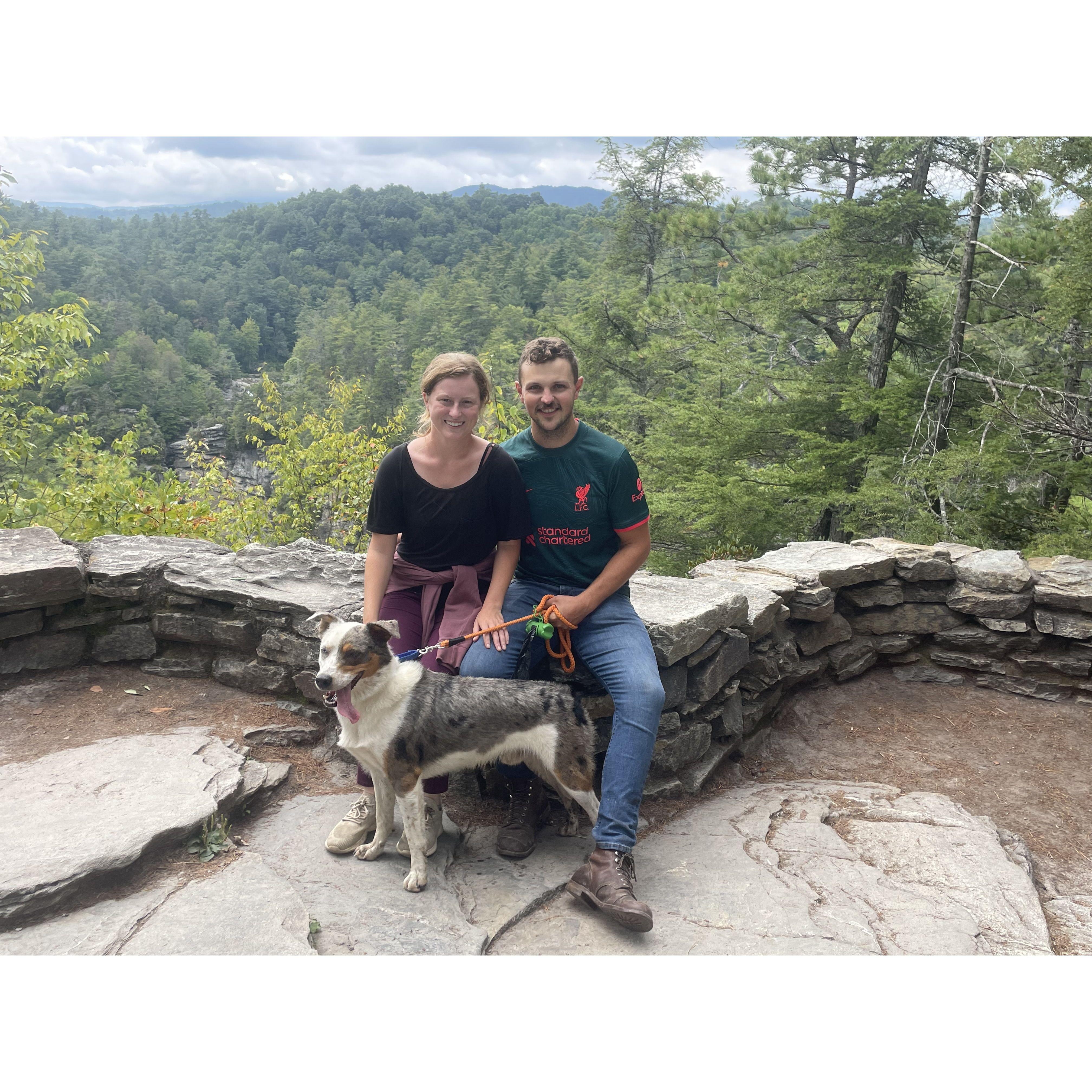 Hiking at Linville Falls, North Carolina  in September